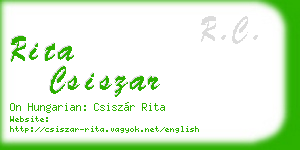 rita csiszar business card