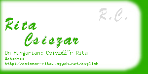 rita csiszar business card